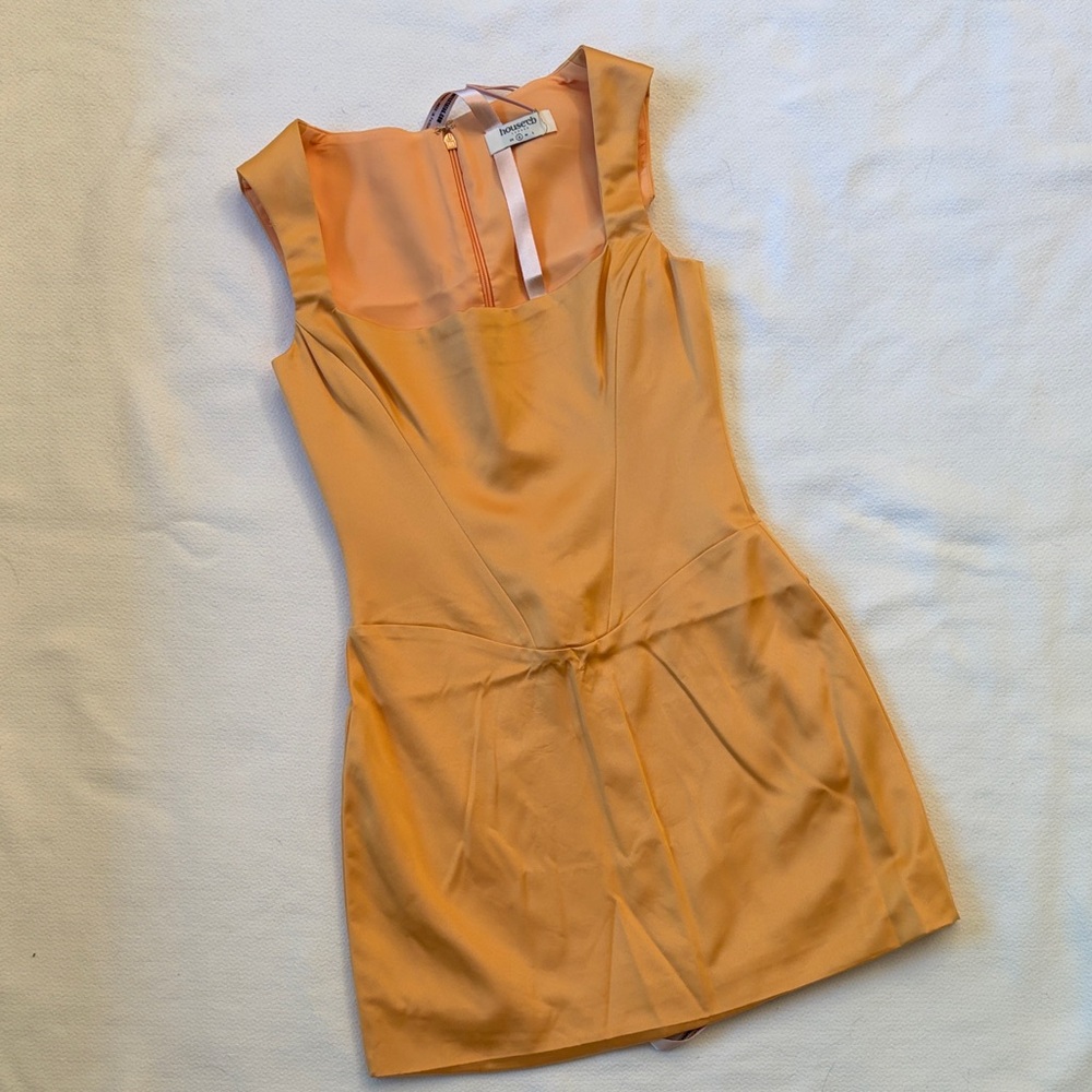 NWT House of CB Sleeveless Enya Mini Dress in golden yellow size small